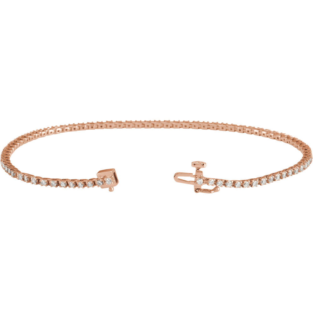 Melden 14k Rose Gold Tennis Bracelet 1ct Total Diamond