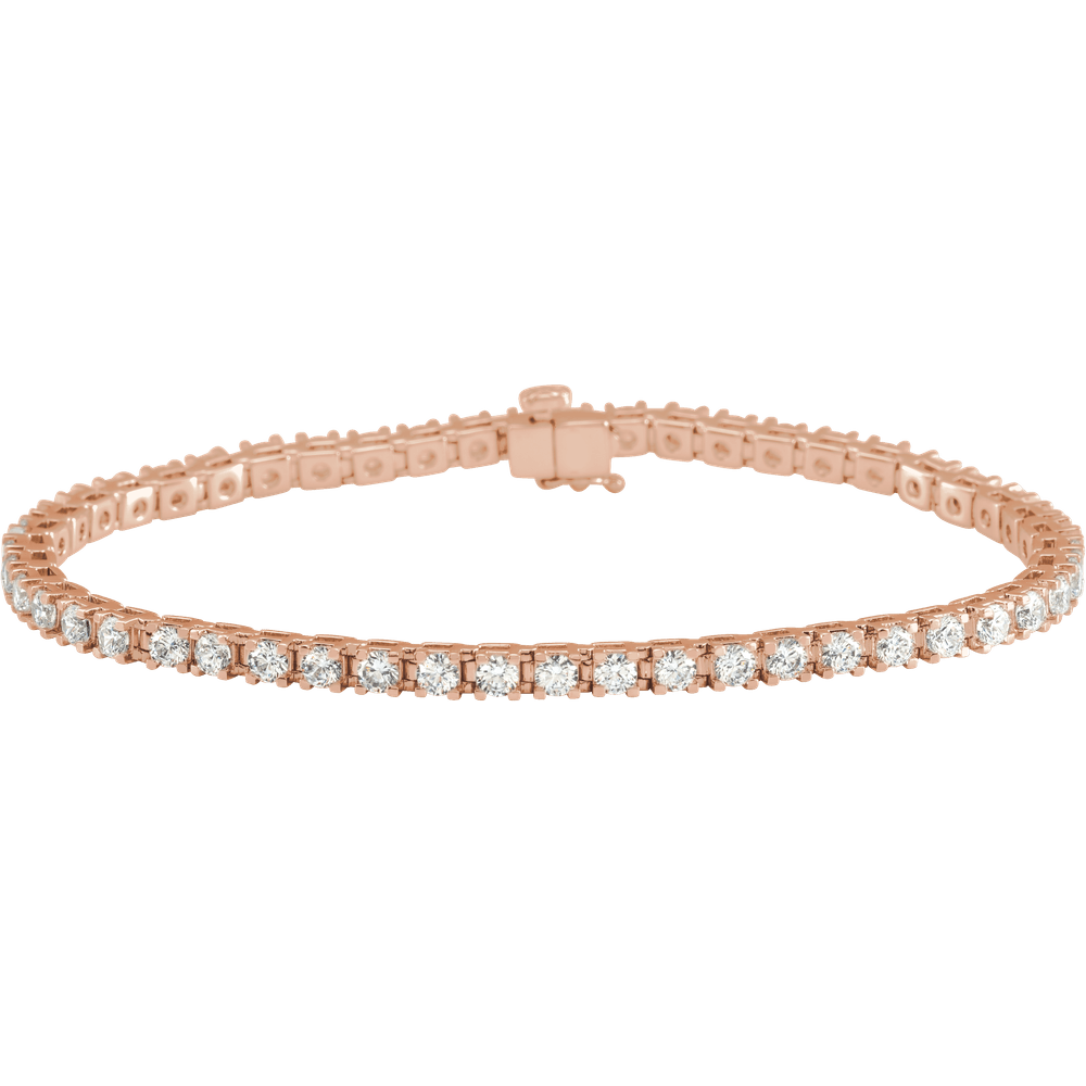 Melden 14k Rose Gold Tennis Bracelet 3ct Total Diamond