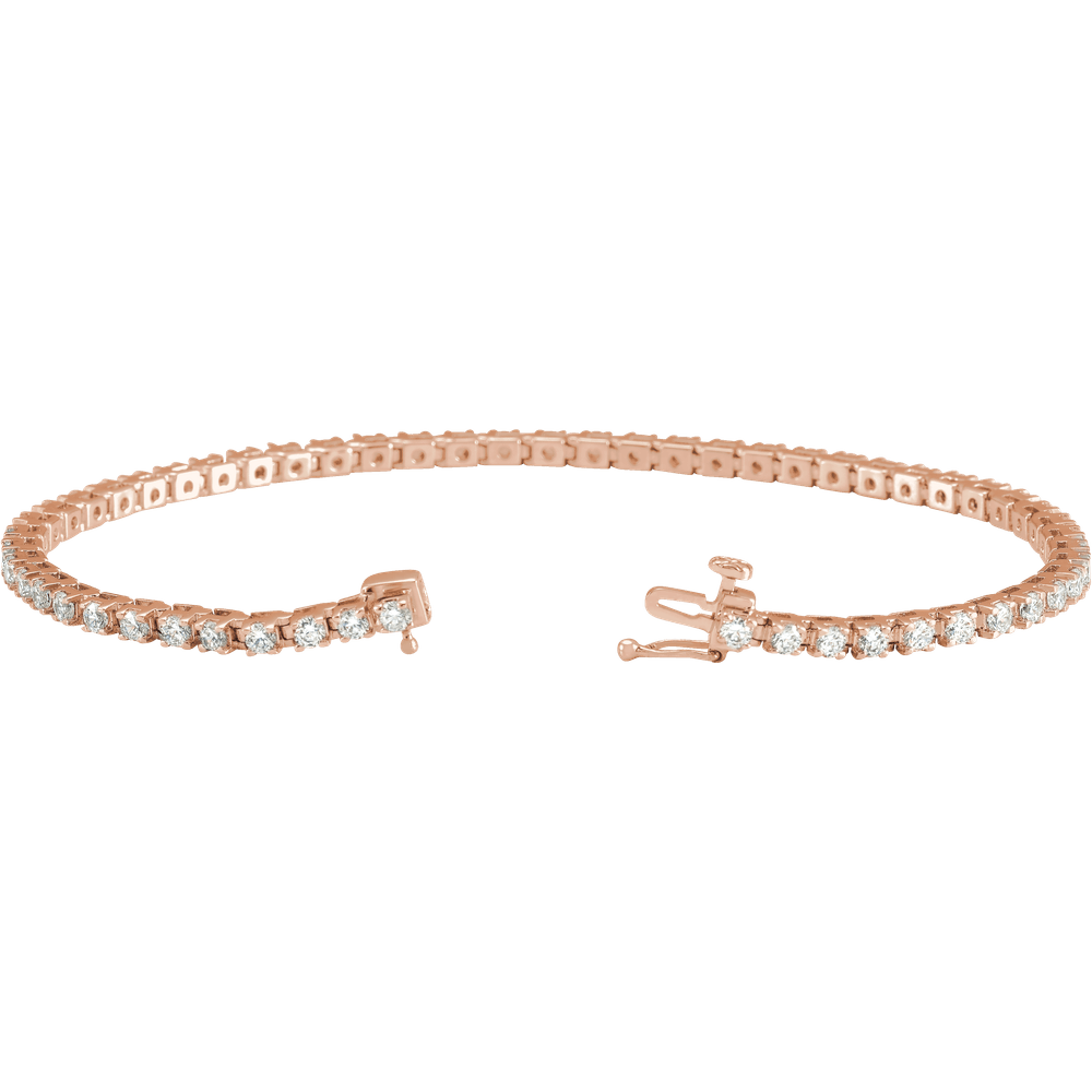 Melden 14k Rose Gold Tennis Bracelet 3ct Total Diamond