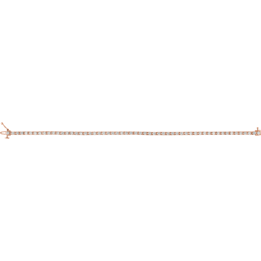 Melden 14k Rose Gold Tennis Bracelet 3ct Total Diamond