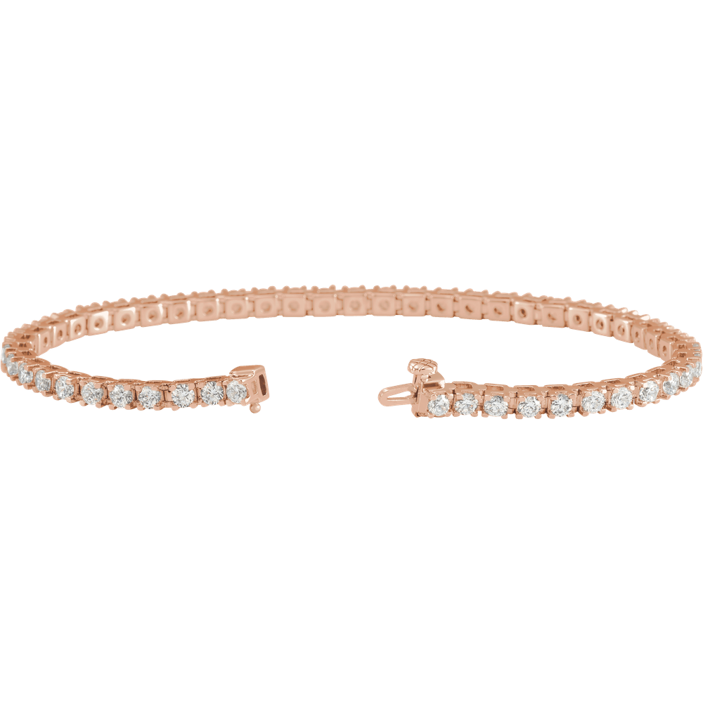 Melden 14k Rose Gold Tennis Bracelet 4ct Total Diamond