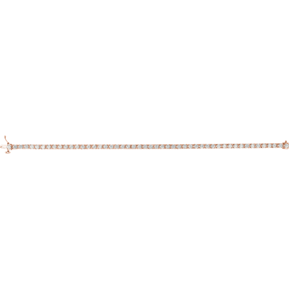 Melden 14k Rose Gold Tennis Bracelet 4ct Total Diamond