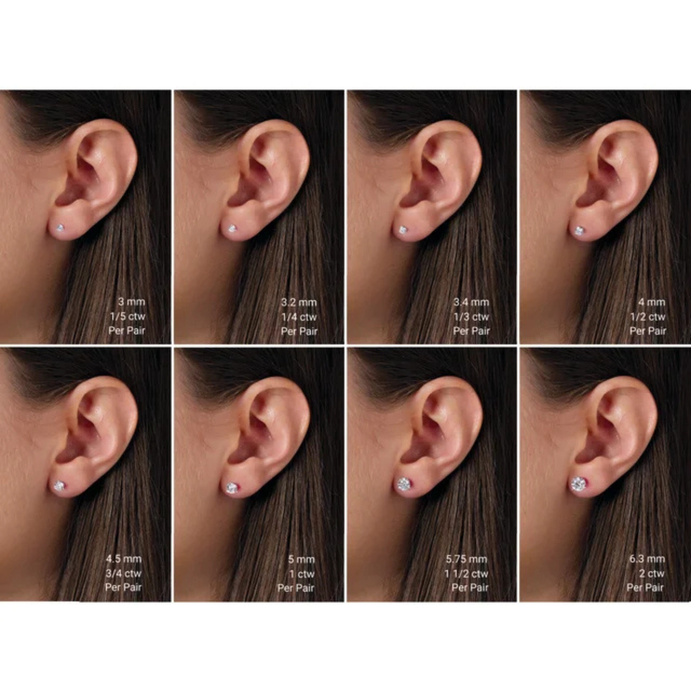 Melden Eda round three-prong lab-grown diamond stud earrings in Rose Gold