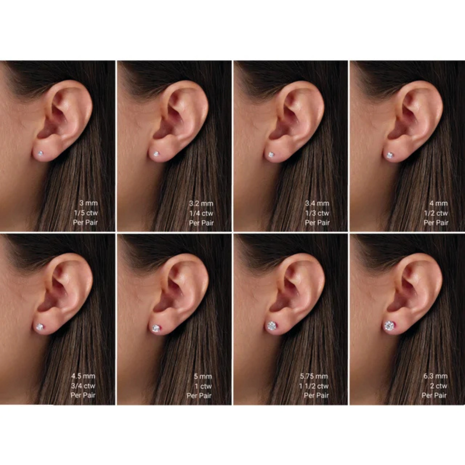 Melden Eda round three-prong lab-grown diamond stud earrings in Rose Gold