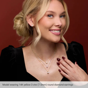 Melden Eda round three-prong lab-grown diamond stud earrings in Rose Gold