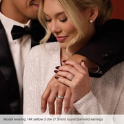 Melden Eda round three-prong lab-grown diamond stud earrings in Rose Gold