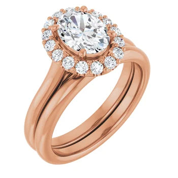 Melden Sam 18k Rose Gold Oval halo Diamond Ring 4.32ct Total - view 6