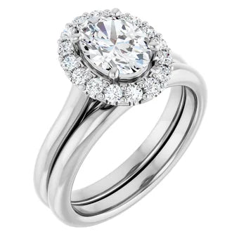 Melden Sam 18k White Gold Oval halo Diamond Ring 4.32ct Total - view 6