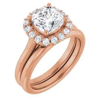 Melden Sam 18k Rose Gold Square halo Diamond Ring 4.32ct Total - view 6