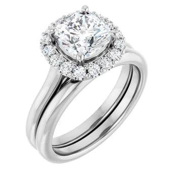 Melden Sam 18k White Gold Square halo Diamond Ring 4.32ct Total - view 6