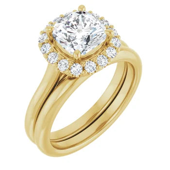 Melden Sam 18k Gold Square halo Diamond Ring 4.32ct Total - view 6