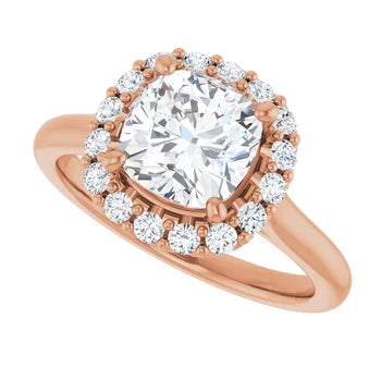 Melden Sam 18k Rose Gold Square halo Diamond Ring 4.32ct Total - view 5