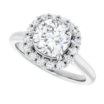 Melden Sam 18k White Gold Square halo Diamond Ring 4.32ct Total - view 4