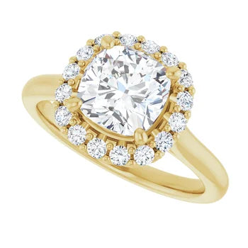 Melden Sam 18k Gold Square halo Diamond Ring 4.32ct Total - view 2