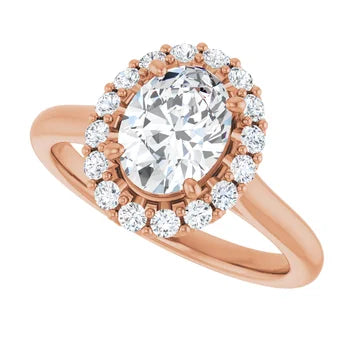 Melden Sam 18k Rose Gold Oval halo Diamond Ring 4.32ct Total - view 3