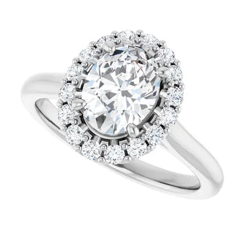 Melden Sam 18k White Gold Oval halo Diamond Ring 4.32ct Total - view 3