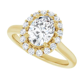 Melden Sam 18k Gold Oval halo Diamond Ring 4.32ct Total - view 3