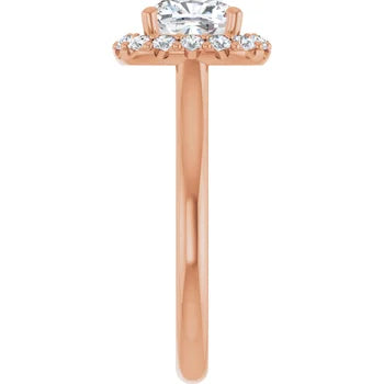 Melden Sam 18k Rose Gold Square halo Diamond Ring 4.32ct Total - view 4