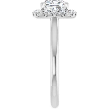 Melden Sam 14k White Gold Square halo Diamond Ring 1.32ct Total