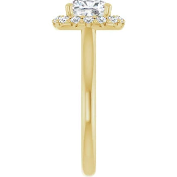 Melden Sam 18k Gold Square halo Diamond Ring 4.32ct Total - view 4