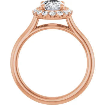 Melden Sam 18k Rose Gold Oval halo Diamond Ring 4.32ct Total - view 4