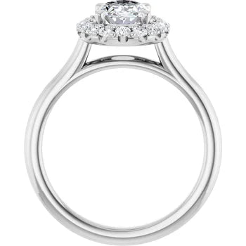 Melden Sam 18k White Gold Oval halo Diamond Ring 4.32ct Total - view 5