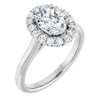 Melden Sam 18k White Gold Oval halo Diamond Ring 4.32ct Total - view 4