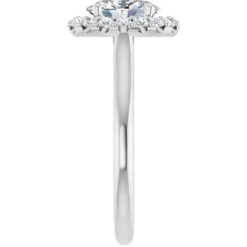 Melden Sam 18k White Gold Oval halo Diamond Ring 4.32ct Total - view 2