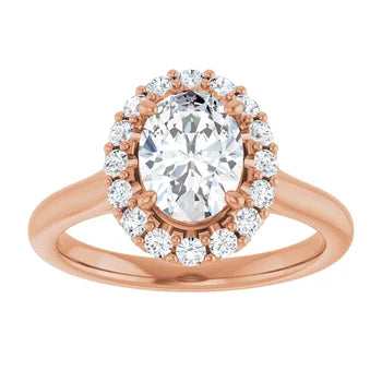 Melden Sam 18k Rose Gold Oval halo Diamond Ring 4.32ct Total - view 1