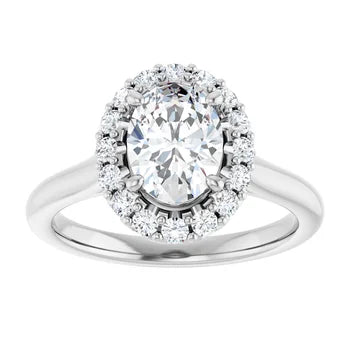 Melden Sam 18k White Gold Oval halo Diamond Ring 4.32ct Total - view 1