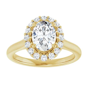 Melden Sam 18k Gold Oval halo Diamond Ring 4.32ct Total - view 1