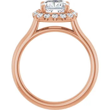Melden Sam 18k Rose Gold Square halo Diamond Ring 4.32ct Total - view 2