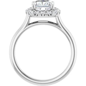 Melden Sam 18k White Gold Square halo Diamond Ring 4.32ct Total - view 3