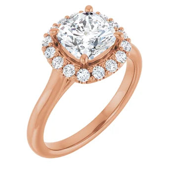 Melden Sam 18k Rose Gold Square halo Diamond Ring 4.32ct Total - view 3