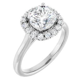 Melden Sam 18k White Gold Square halo Diamond Ring 4.32ct Total - view 5