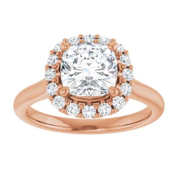 Melden Sam 18k Rose Gold Square halo Diamond Ring 4.32ct Total - view 1