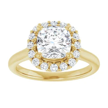 Melden Sam 18k Gold Square halo Diamond Ring 4.32ct Total - view 1