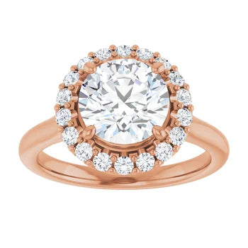 Melden Sam 18k Rose Gold Round halo Diamond Ring 4.32ct Total - view 1