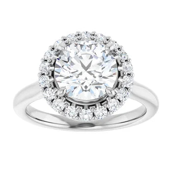 Melden Sam 18k White Gold Round halo Diamond Ring 4.32ct Total - view 1