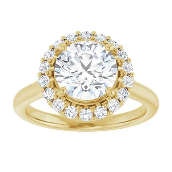 Melden Sam 18k Gold Round halo Diamond Ring 4.32ct Total - view 1