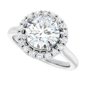 Melden Sam 14k White Gold Round halo Diamond Ring 1.32ct Total