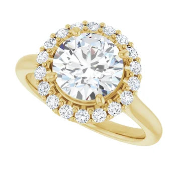 Melden Sam 18k Gold Round halo Diamond Ring 4.32ct Total - view 3