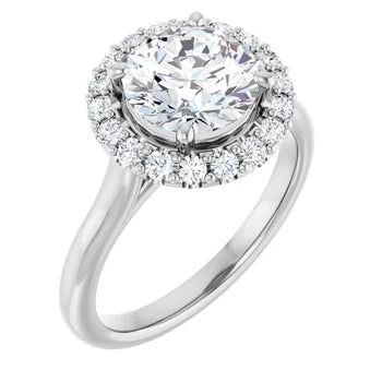 Melden Sam 18k White Gold Round halo Diamond Ring 4.32ct Total - view 4