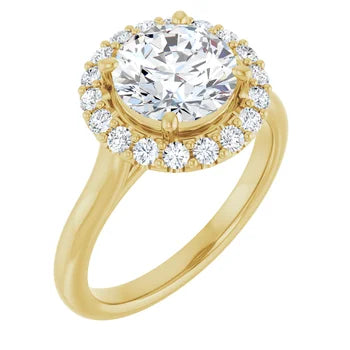 Melden Sam 18k Gold Round halo Diamond Ring 4.32ct Total - view 2