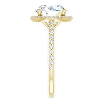 Melden Maria 14k Gold Round Halo & Side Stone Diamond Ring 1.44ct Total