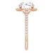 Melden Maria 14k Rose Gold Round Halo & Side Stone Diamond Ring 1.44ct Total