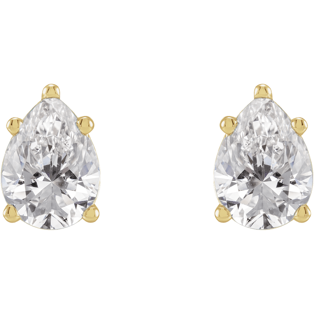 Melden Pam pear lab-grown diamond stud earrings in Gold