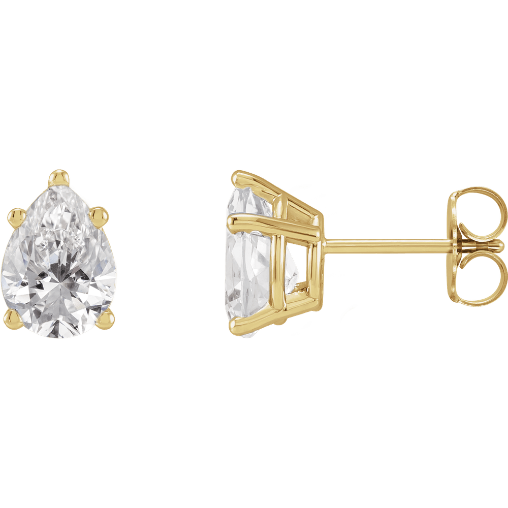 Melden Pam pear lab-grown diamond stud earrings in Gold
