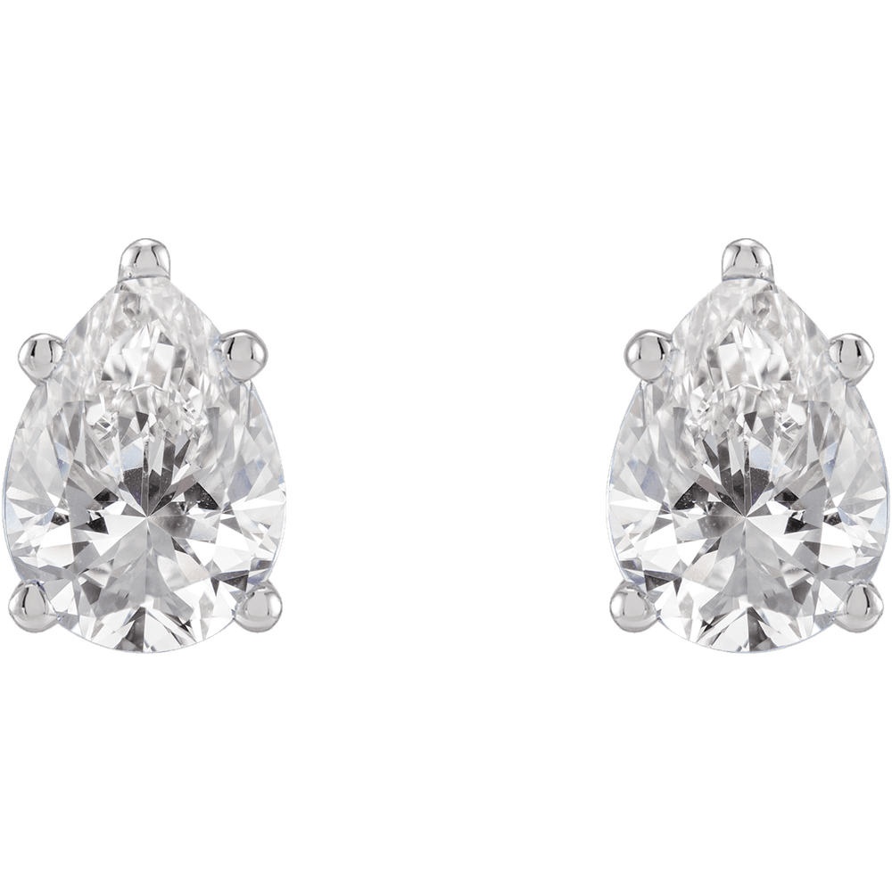 Melden Pam pear lab-grown diamond stud earrings in White Gold