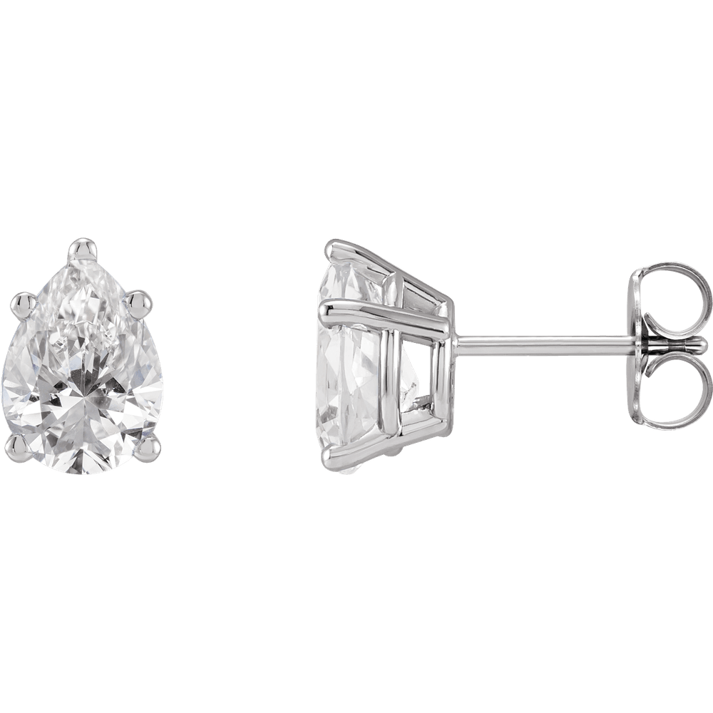 Melden Pam White Gold Stud Earrings Pear